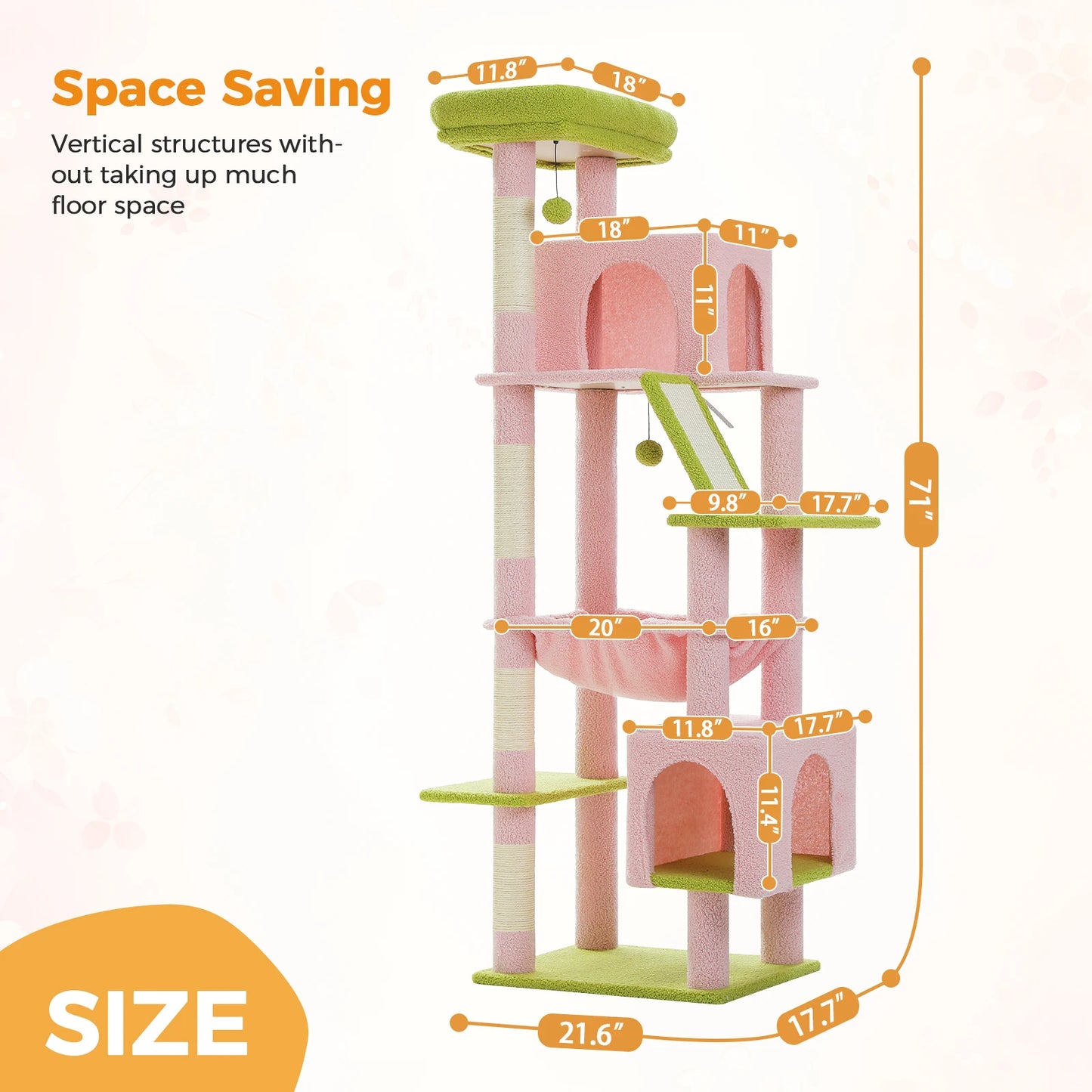 PAWZ Road Cactus Cat Tree For Large Cats Multi Level