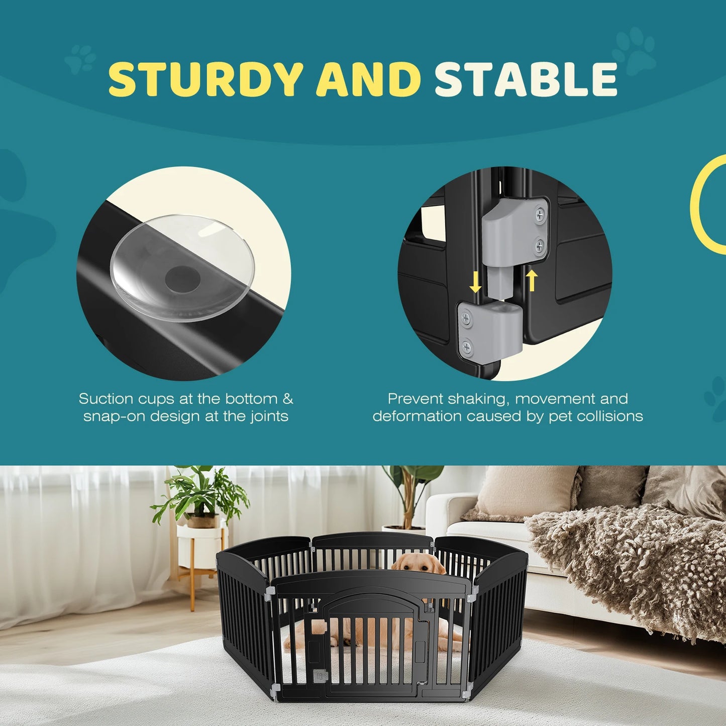 JHK Plastic Dog Playpen Durable Indoor Outdoor Fence