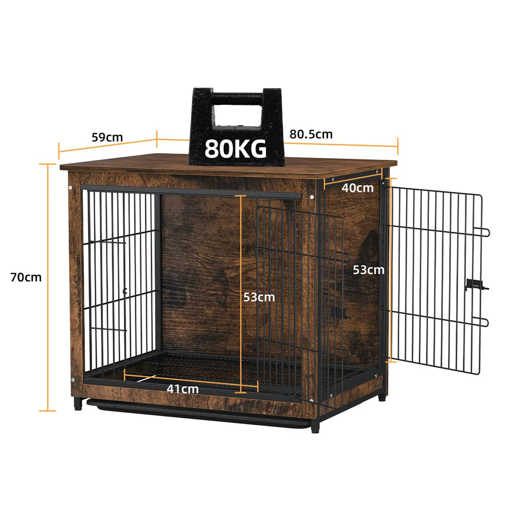 Borwarth Wooden Dog Crate End Table With Double Door