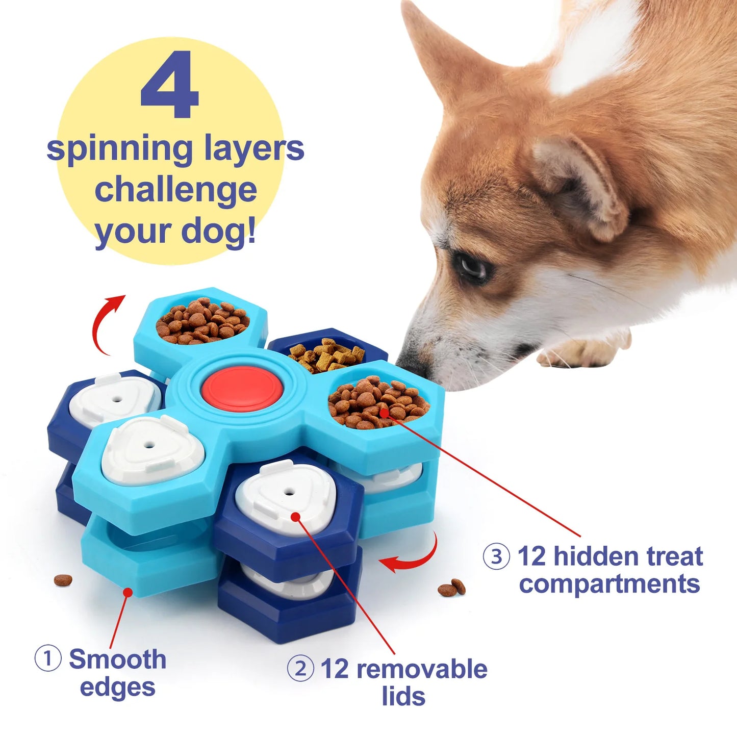 Hign Concerned Four Layer Rotary Turntable Pet Feeder Toy