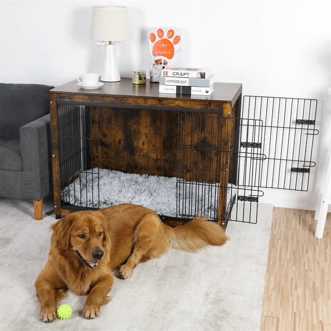 Bingopaw Dog Cage End Table Kennel Indoor Wood Furniture