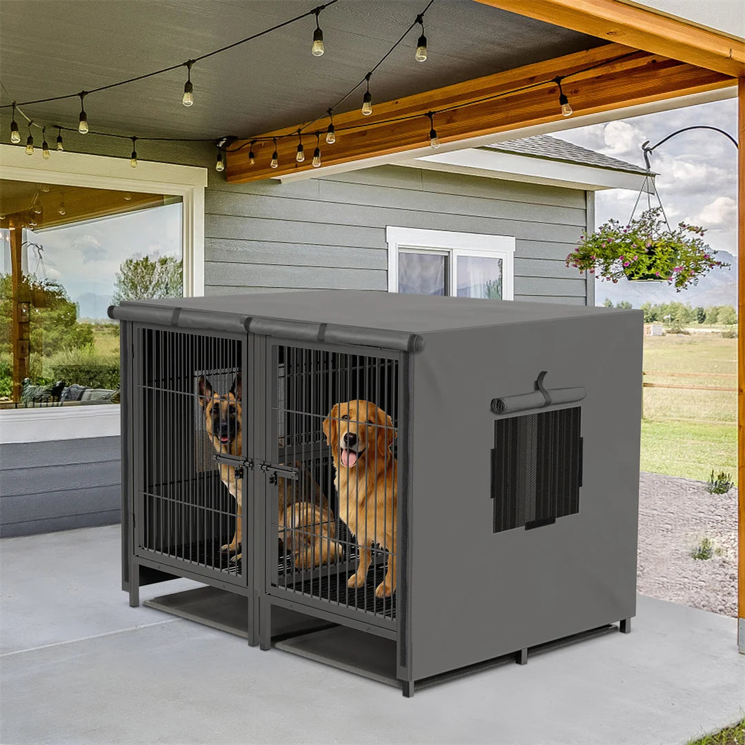 Hignconcerned 2 In 1 Heavy Duty Dog Cage With Divider