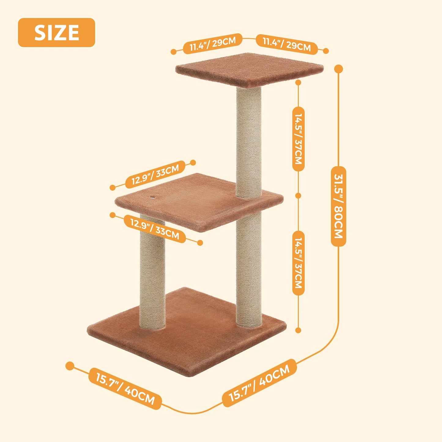 PAWZ Road Cat Tree Tower for Indoor Cats with Hammock
