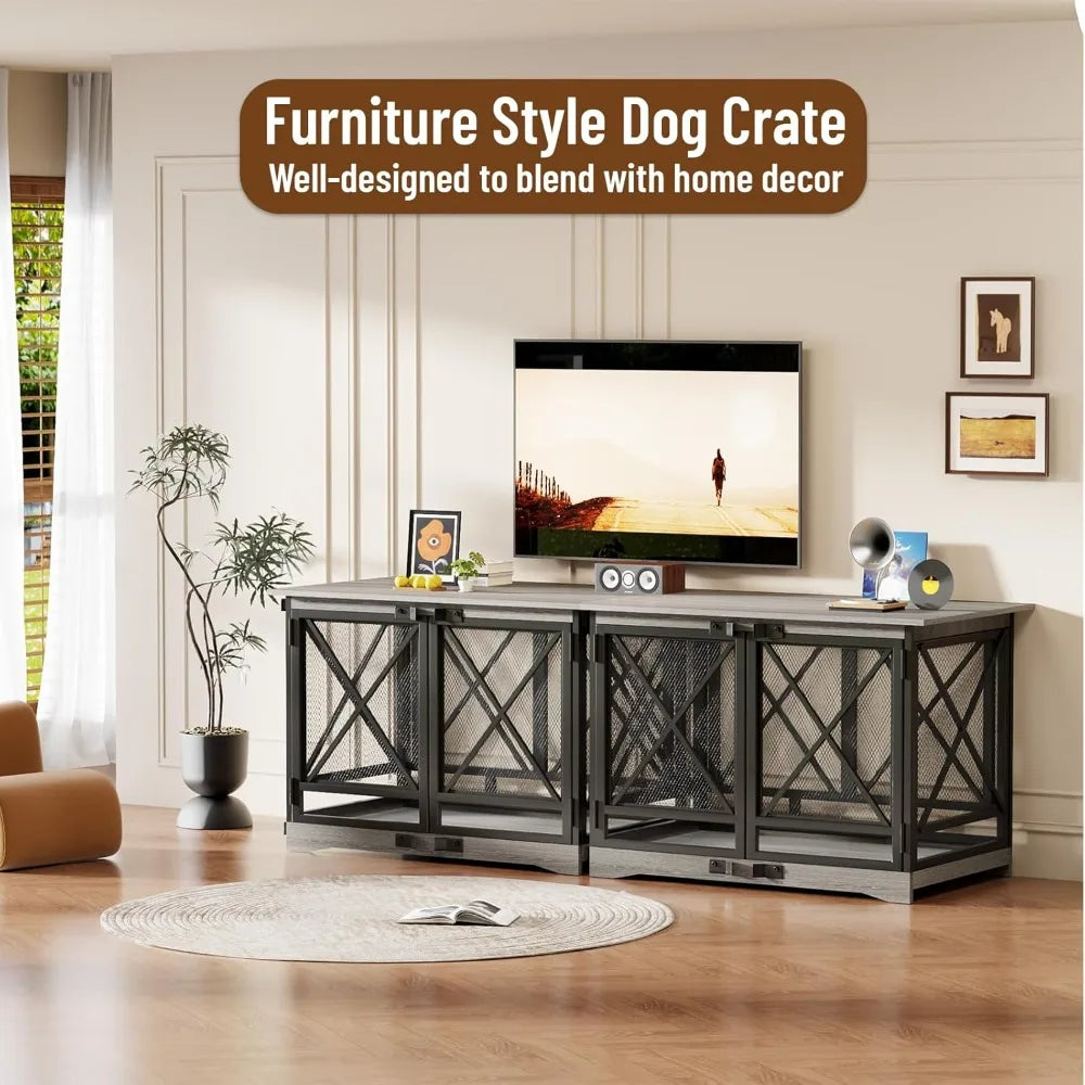 Hign-concerned Heavy Duty Dog Crate Furniture With Doors