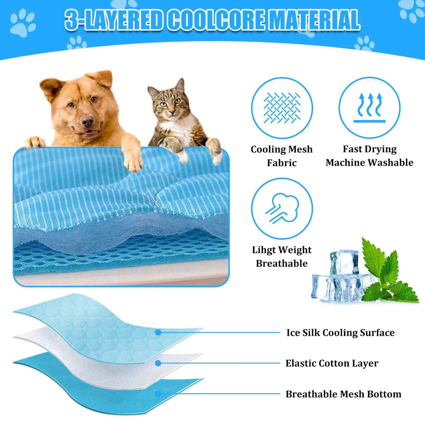 Zhejiang Pet Cooling Mat For Dogs And Cats Summer Bed