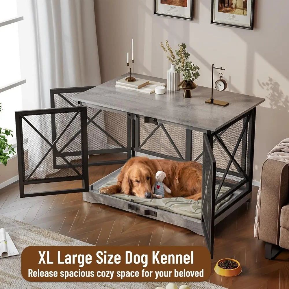 Hign-concerned Heavy Duty Dog Crate Furniture With Doors