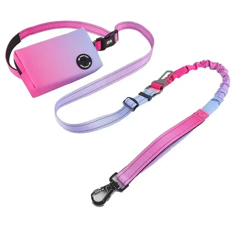 Petibiz Hands Free Dog Leash Zipper Pouch Cushioned Handles