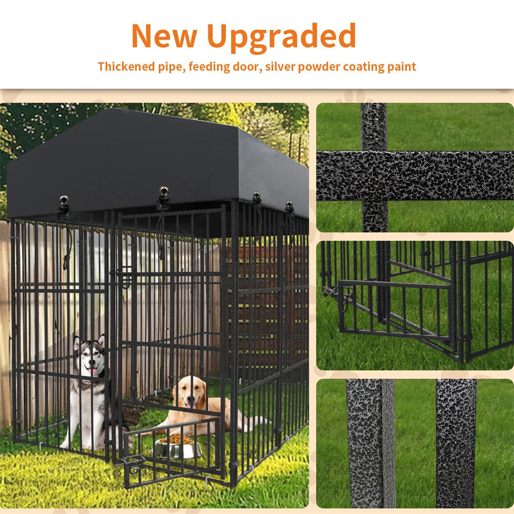 BORWARTH Heavy Duty Large Dog Kennel Welded Metal Playpen