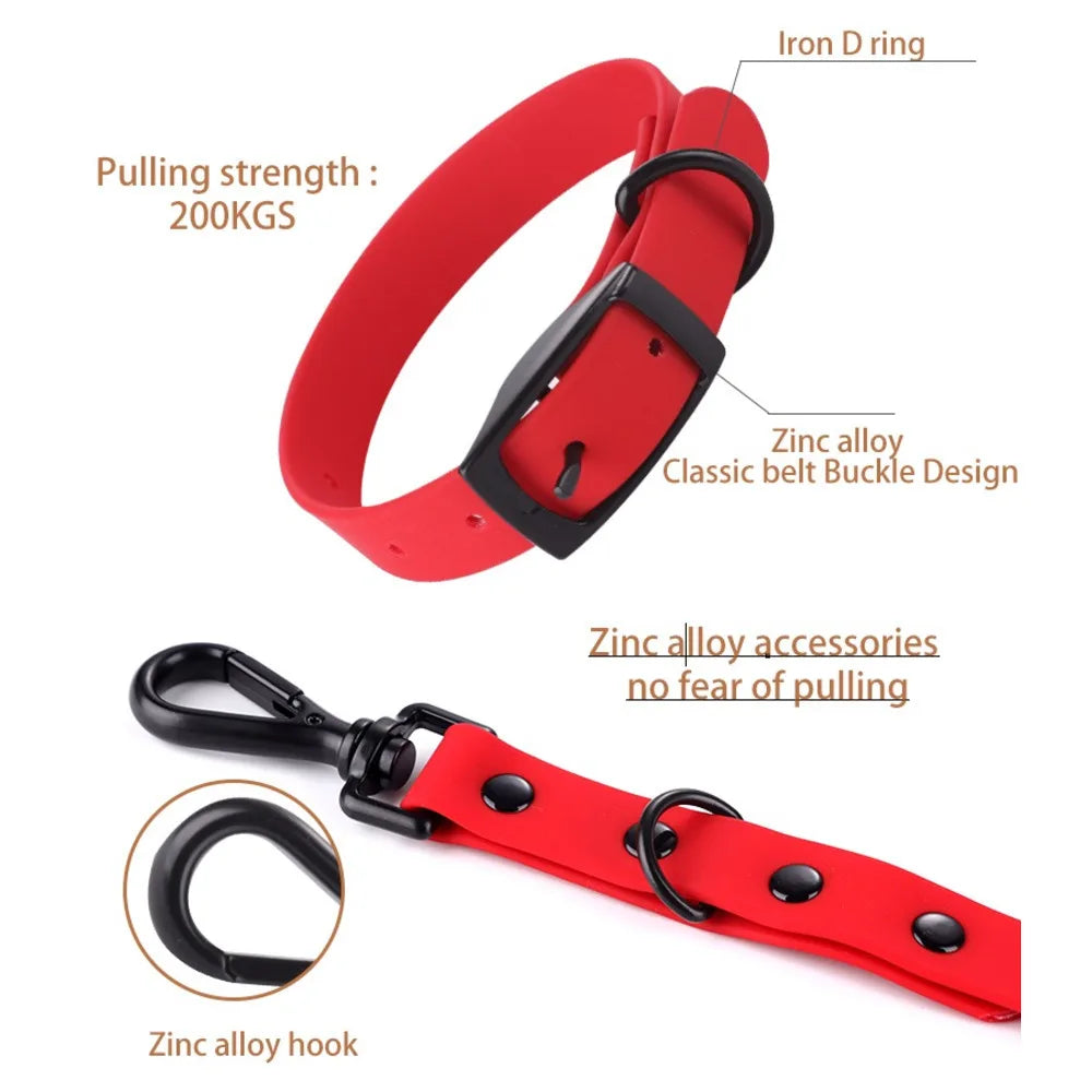 QIZHIKUAJING Silicone Pet Collar Leash Set Easy Clean