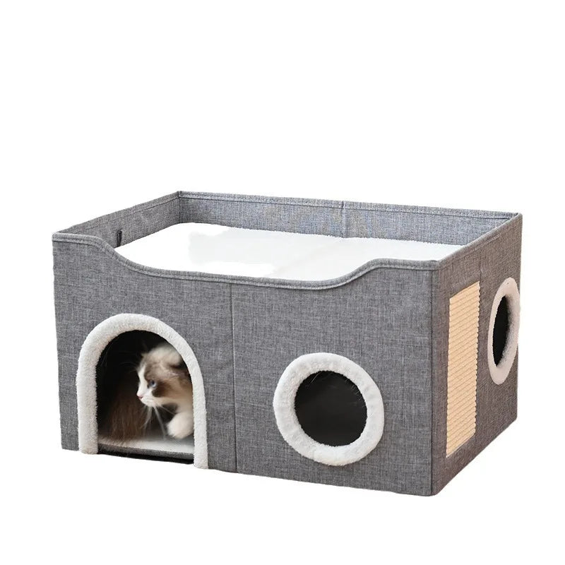Henan Double Layer Cat House Warm Bed Scratching Board