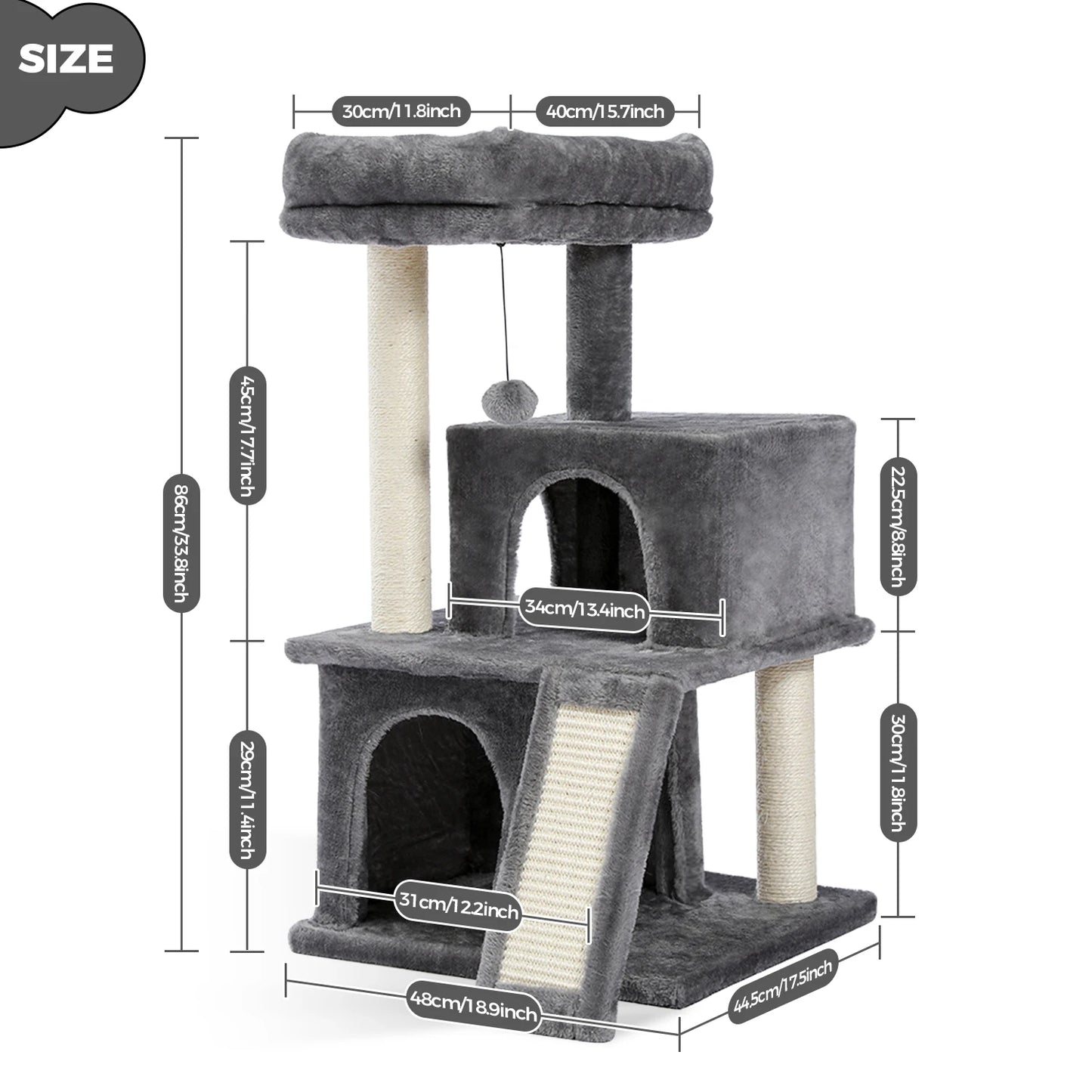 Speedy Pet Wooden Cat Tower With Condos And Scratching Posts