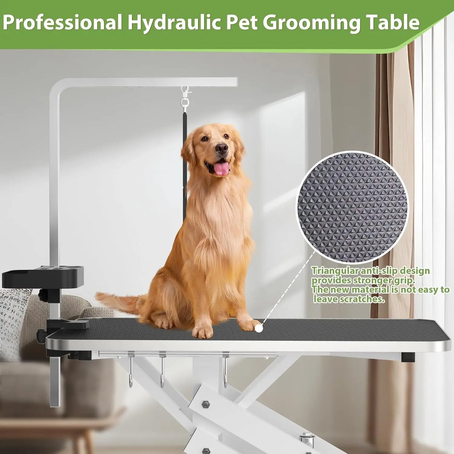 RBXCHign Hydraulic Pet Grooming Table With Z Lift Armrests