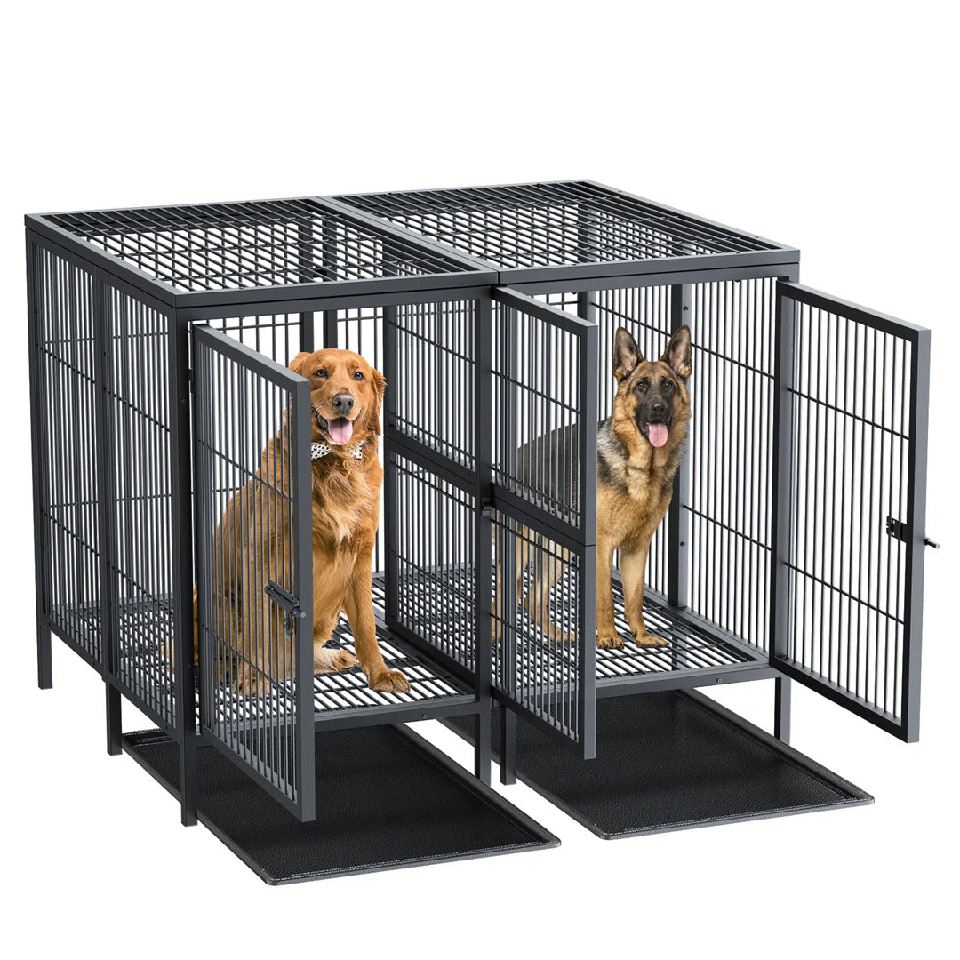 Hignconcerned 2 In 1 Heavy Duty Dog Cage With Divider