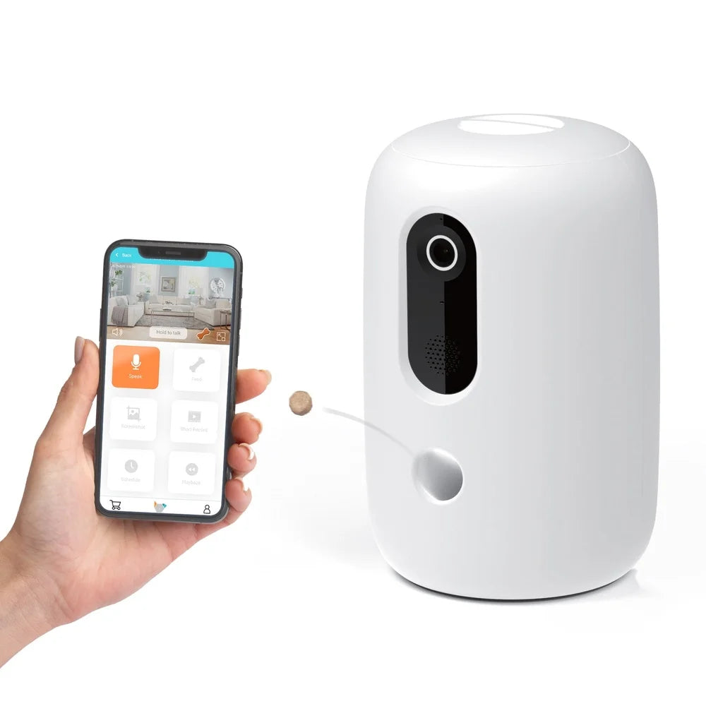 Instachew App Enabled Pet Treat Dispenser With HD Camera