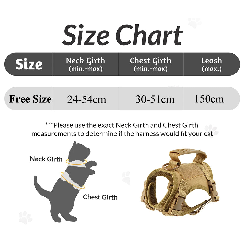 PETRAVELCN Tactical Puppy Harness Vest for Dogs and Cats