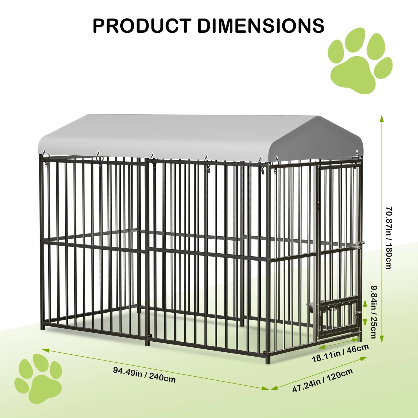 TWISTER.CKH Outdoor Heavy Duty Dog Kennel Walk In Cage