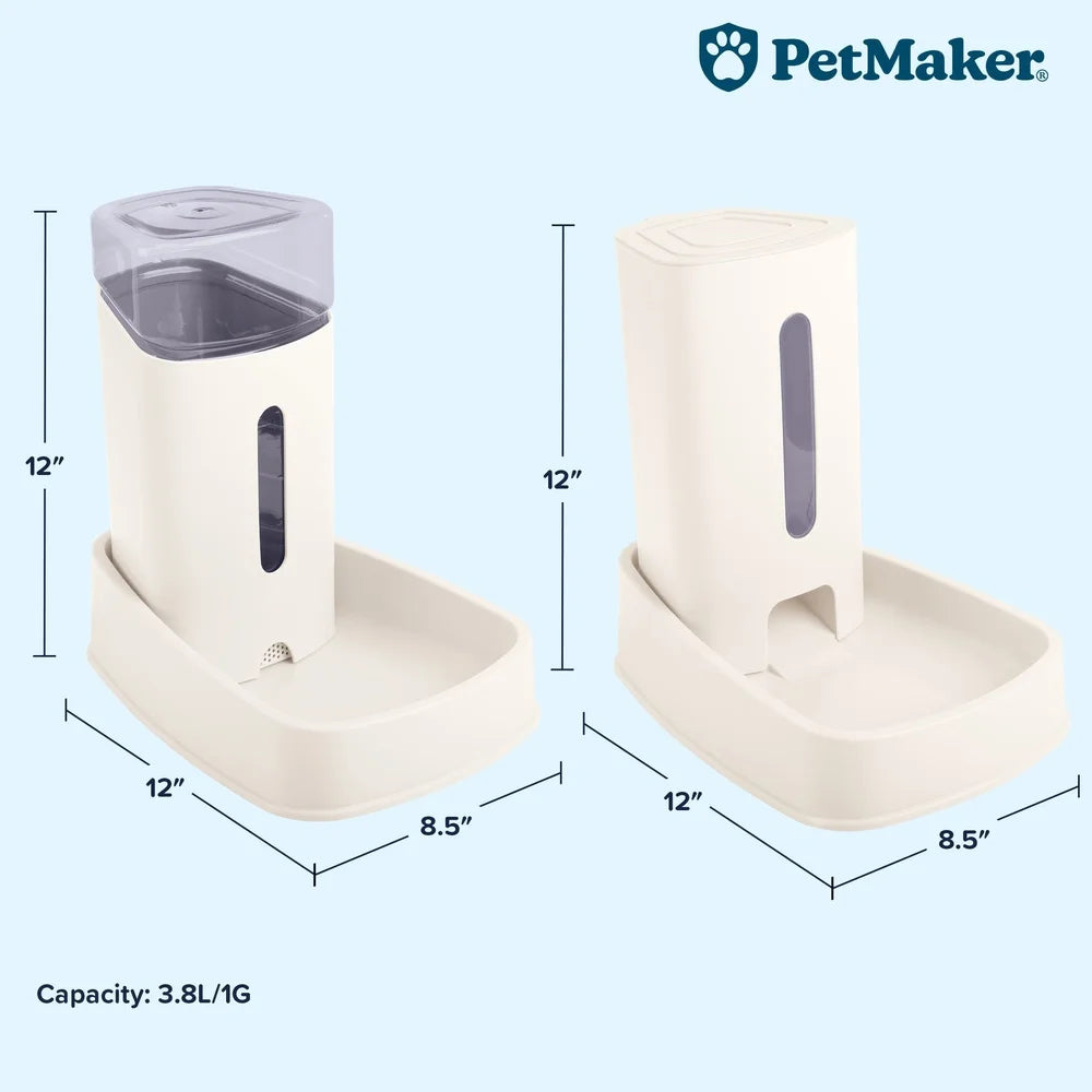 XMSJ Gravity Pet Feeder and Water Dispenser 2 Pack Kit