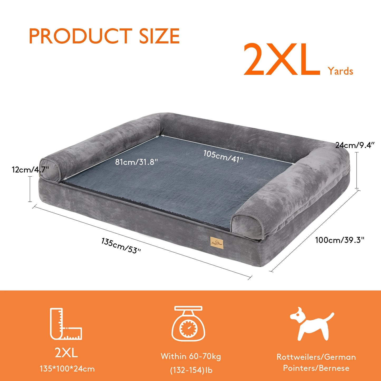 Bingopaw Orthopedic Dog Bed Removable Cover Cushion