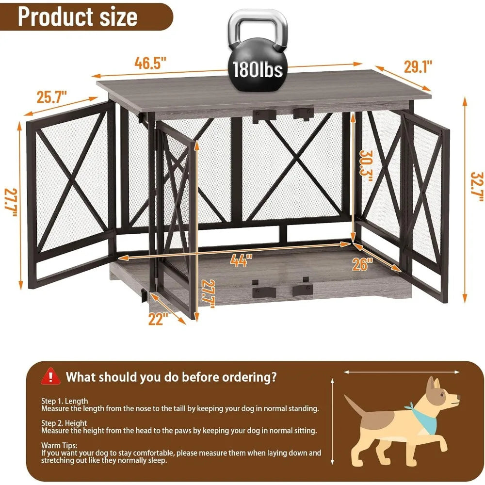 Hign-concerned Heavy Duty Dog Crate Furniture With Doors