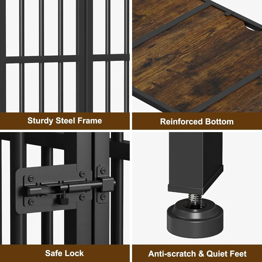 HUANZHUANG IndustrialStrength Foldable Dog Crate Furniture No Assembly Indoor Kennel