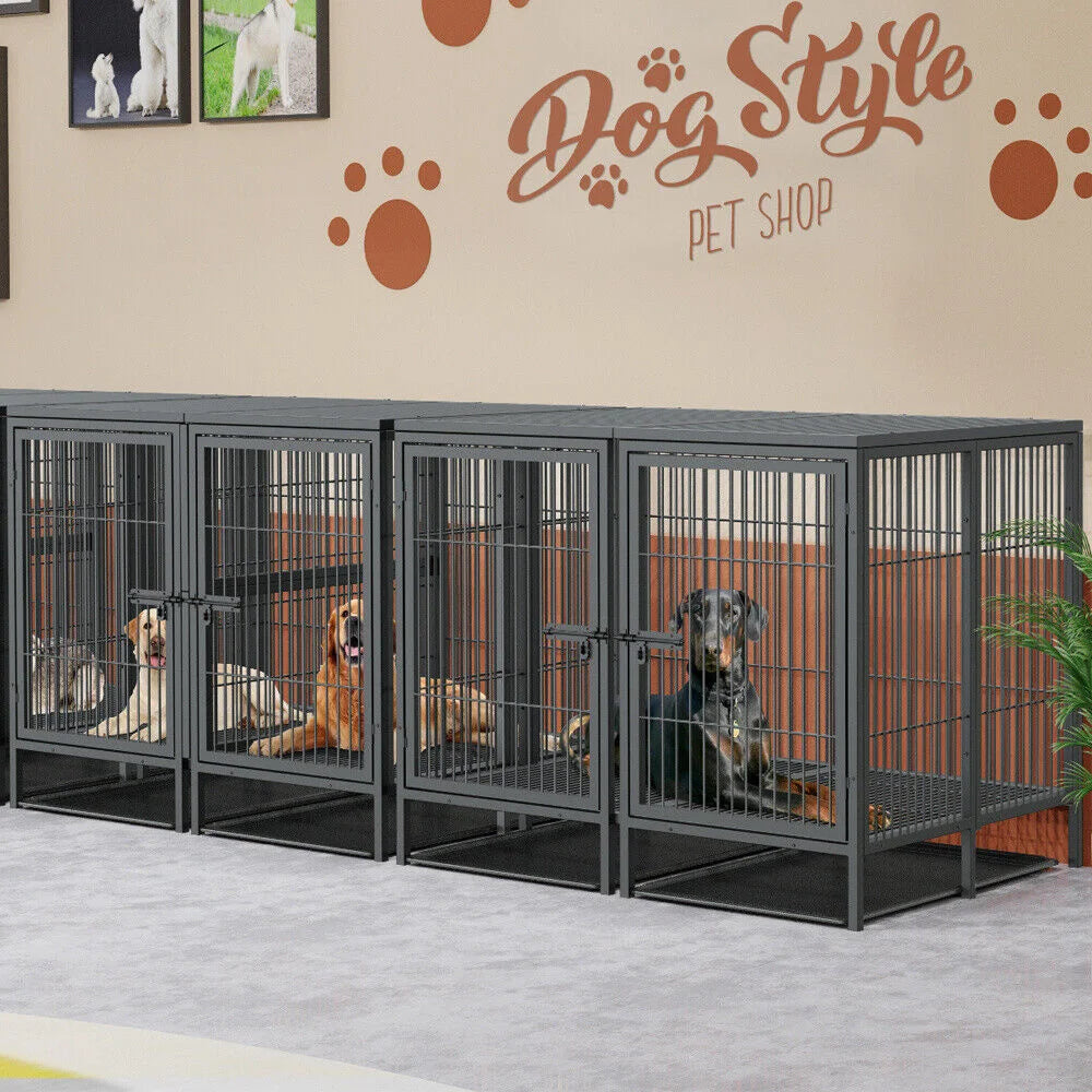 BORWARTH Heavy Duty Large Dog Crate With Divider Panel