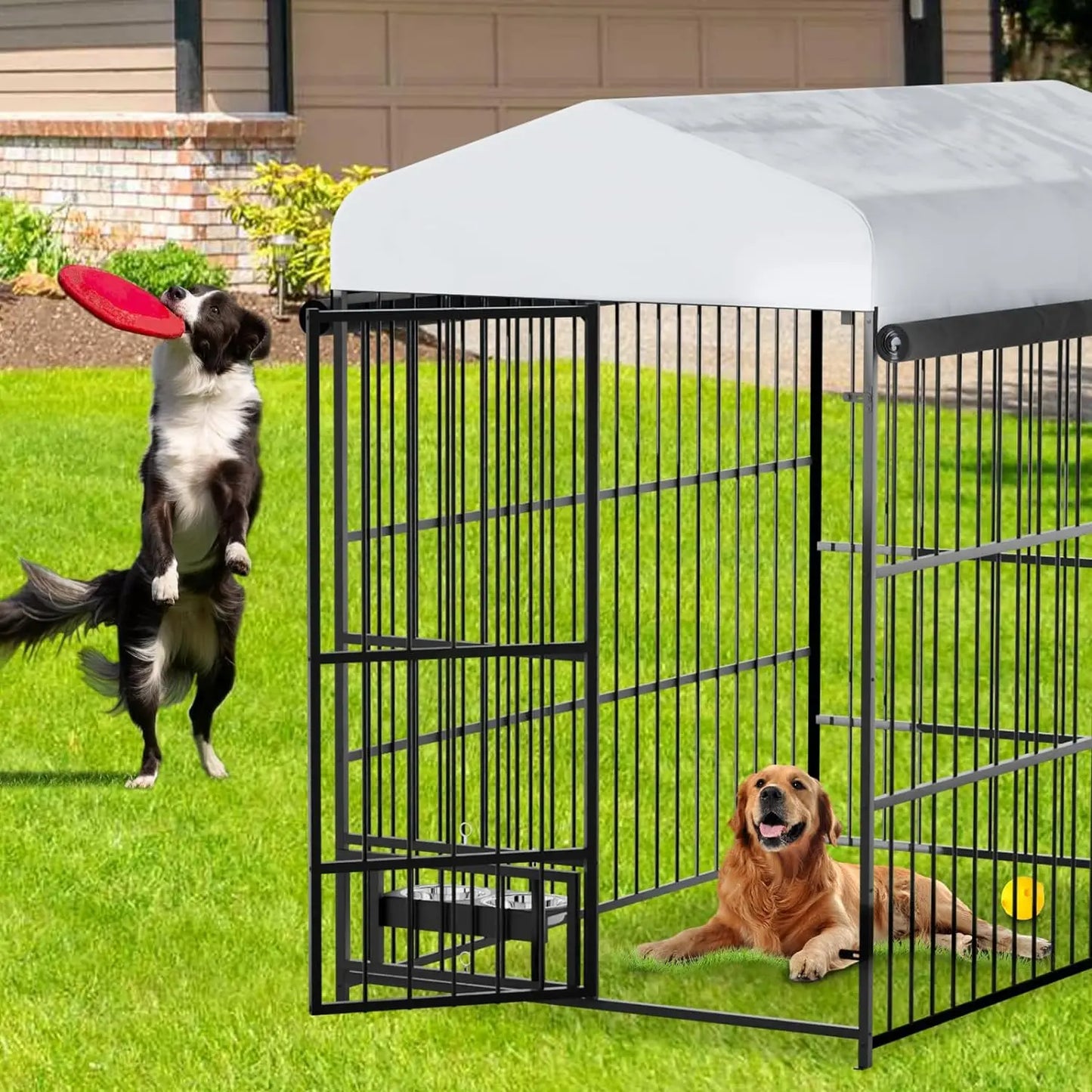 TWISTER.CKH Outdoor Heavy Duty Dog Kennel Walk In Cage