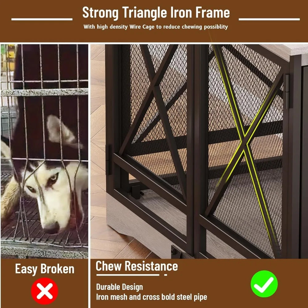 Hign-concerned Heavy Duty Dog Crate Furniture With Doors