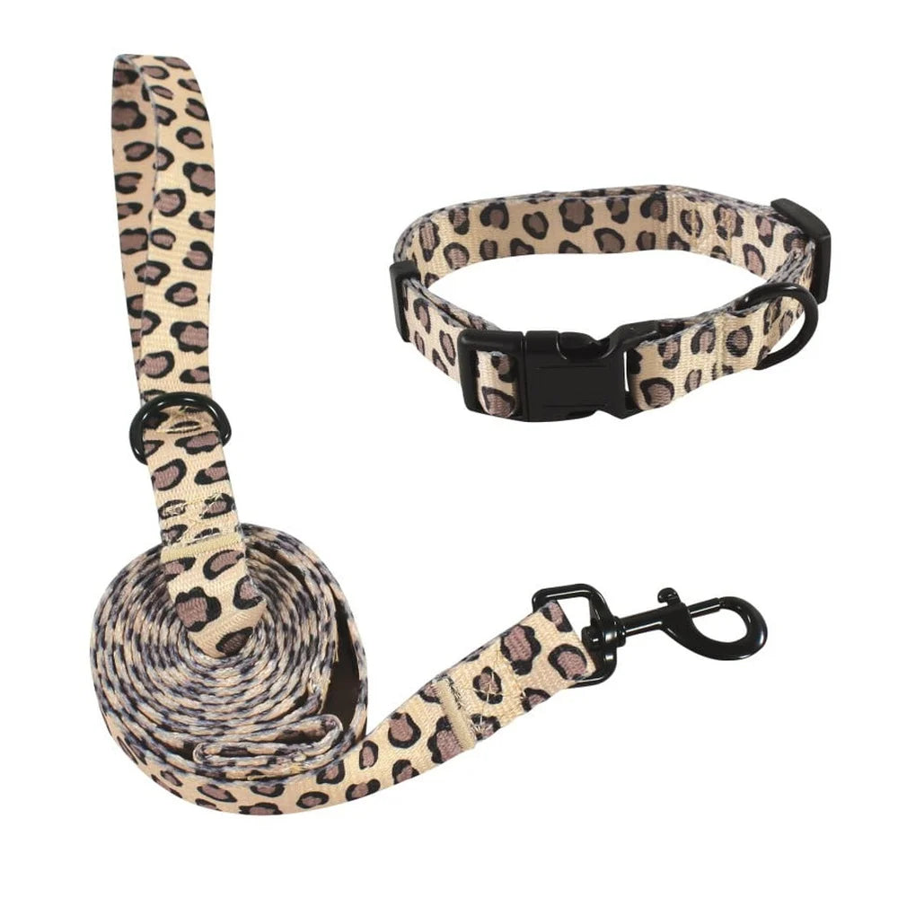 DUTRIEUX Adjustable Pet Collar and Leash for Dogs and Cats