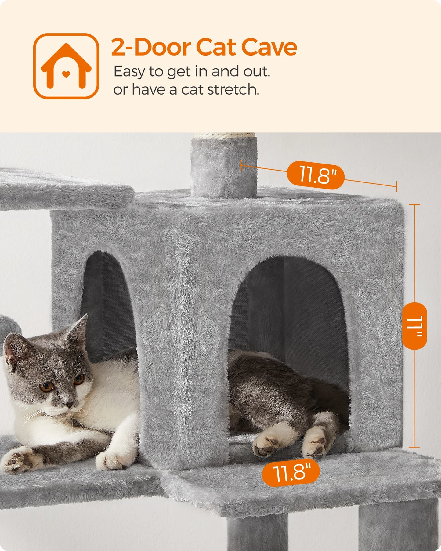 Feandrea Cat Condo With Scratching Posts Perches Cave