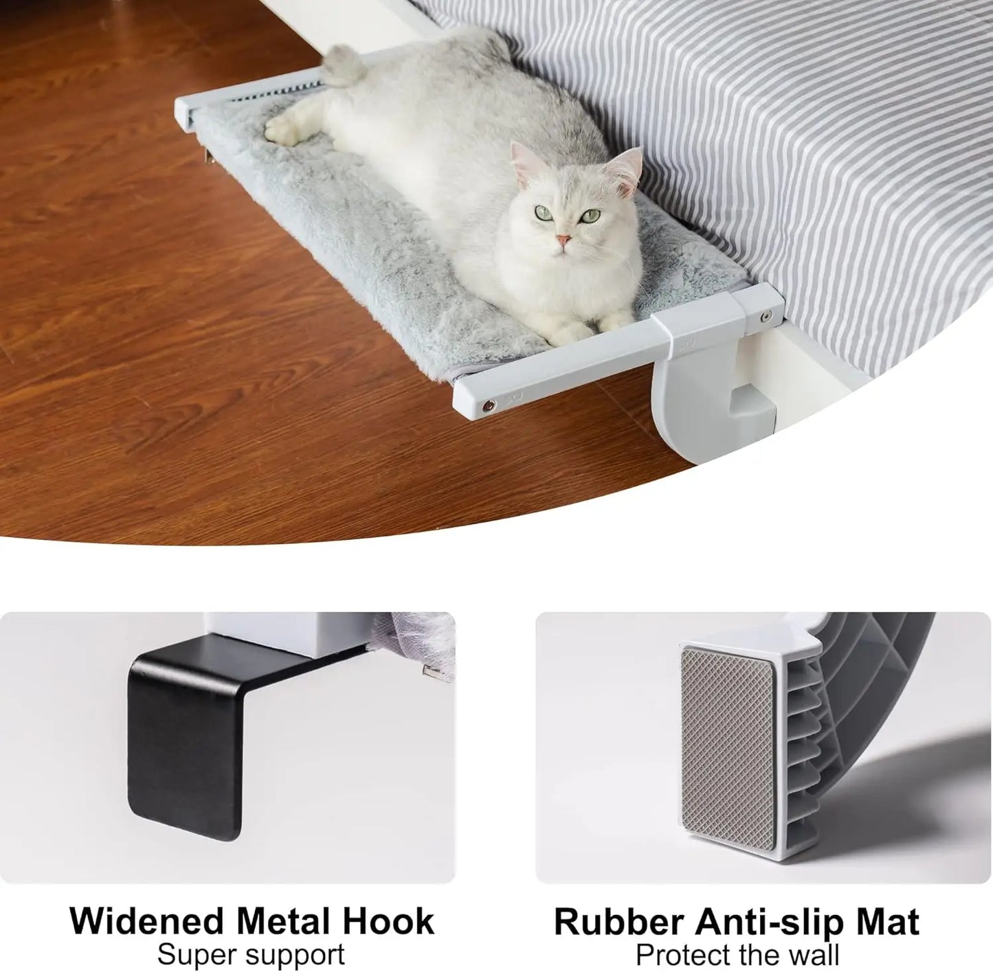 MEWOOFUN Cat Window Perch Adjustable Cushion Up To 18kg