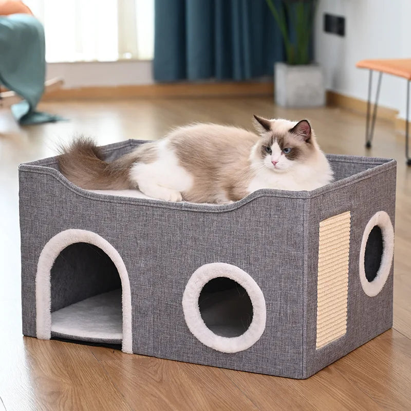 Henan Double Layer Cat House Warm Bed Scratching Board