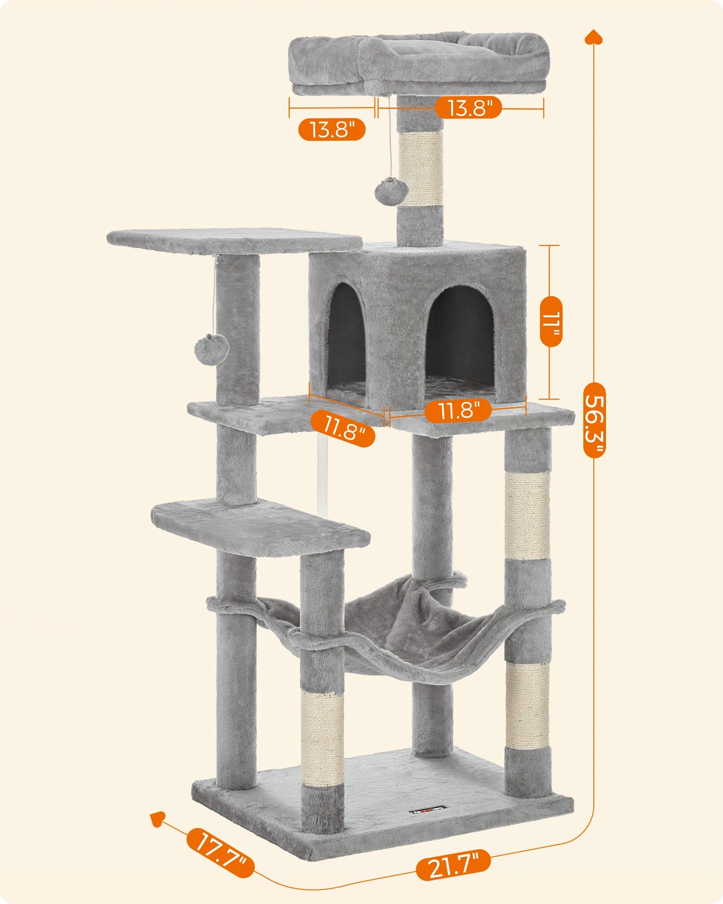 Feandrea Cat Condo With Scratching Posts Perches Cave