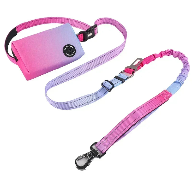 Petibiz Hands Free Dog Leash Zipper Pouch Cushioned Handles