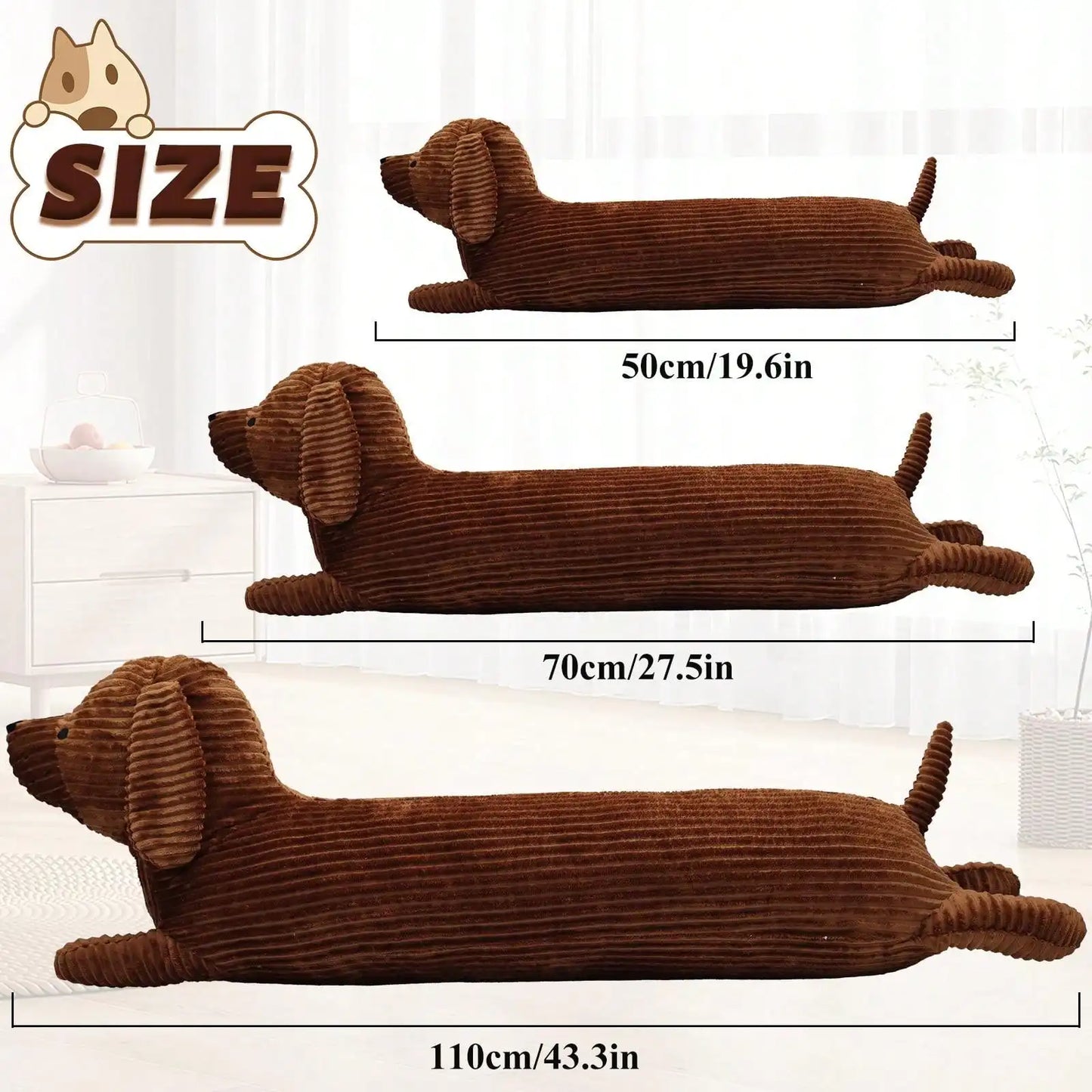 Sausage Dog Plush Cushion Pillow For Bedroom By Features