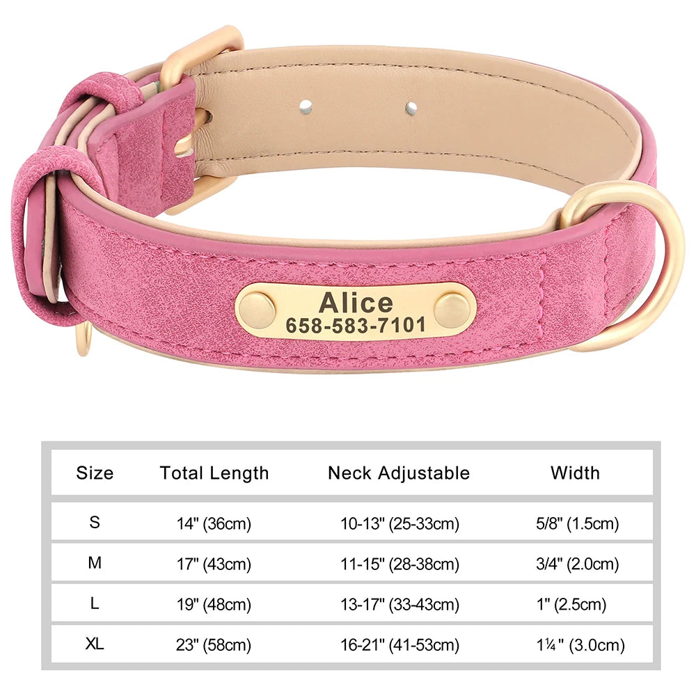 Pet Artist Personalized Engraved PU Leather Dog Collar