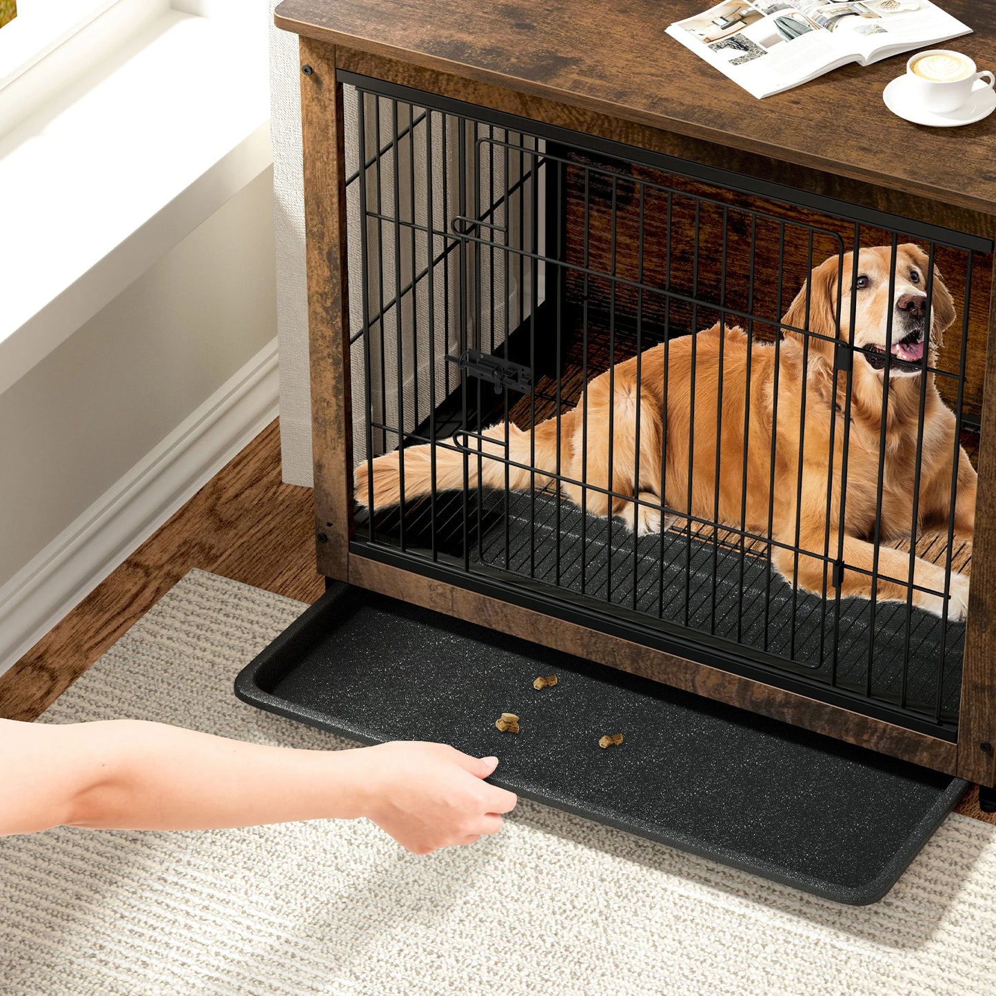 Bingopaw Dog Cage End Table Kennel Indoor Wood Furniture