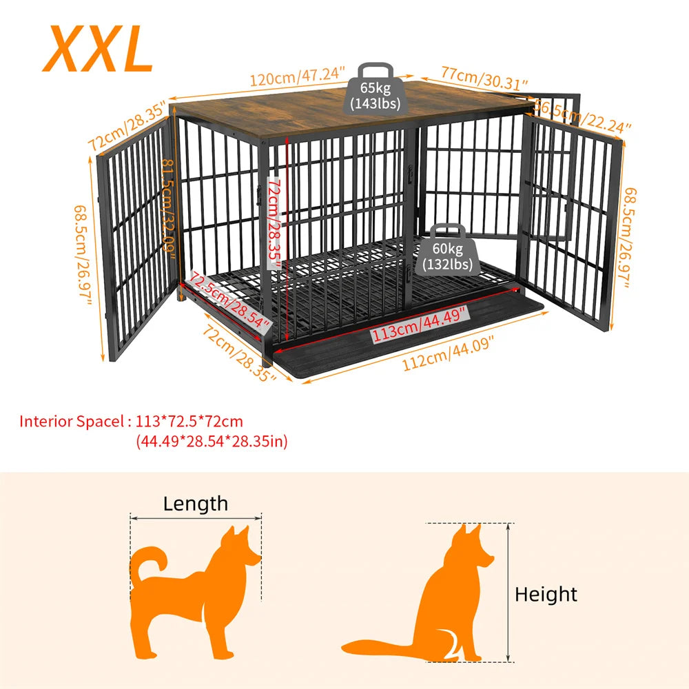 BORWART Heavy Duty Wooden Industrial Dog Crate Tray