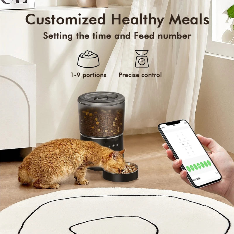 NPET Automatic Smart Pet Feeder For Cats And Dogs With App Control And Timed Portions