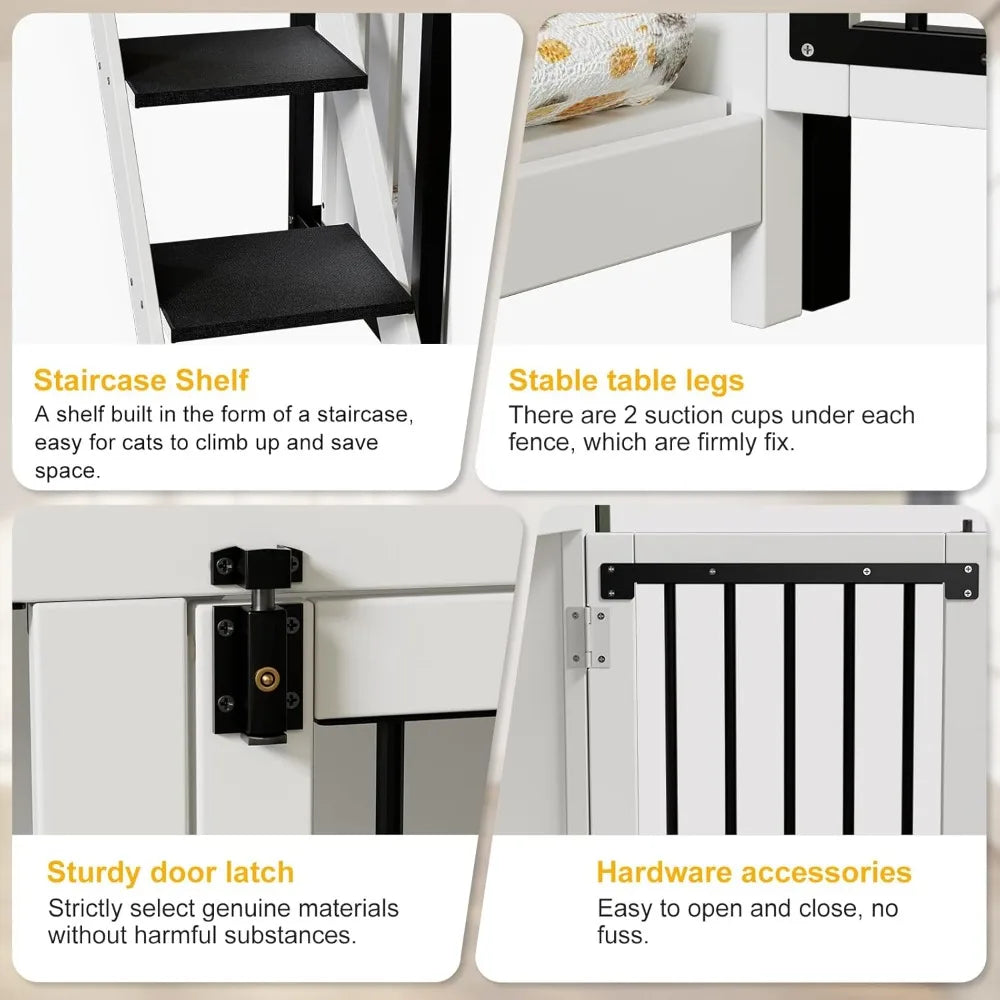 Hign-concerned Loft Style Dog Crate Furniture Double Doors