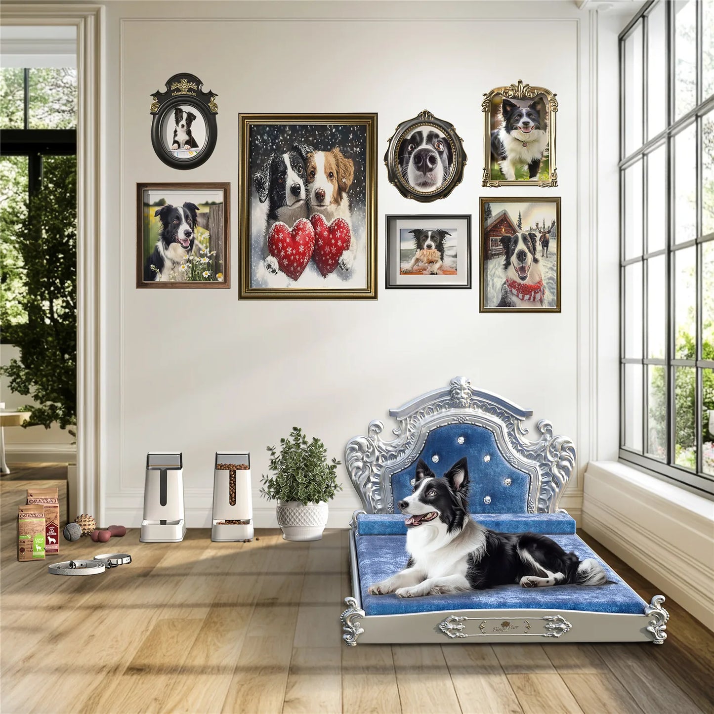 Bingopaw Dutch Velvet Luxury Pet Bed With Headboard