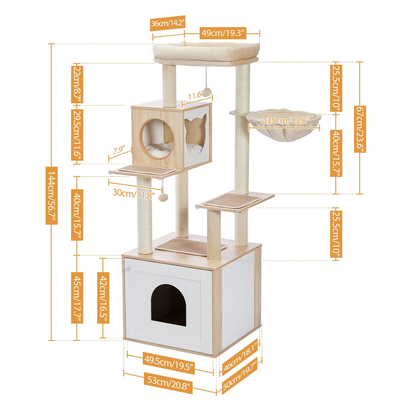 PAWZ Road Multi Level Cat Tree Indoor Tower With Scratching