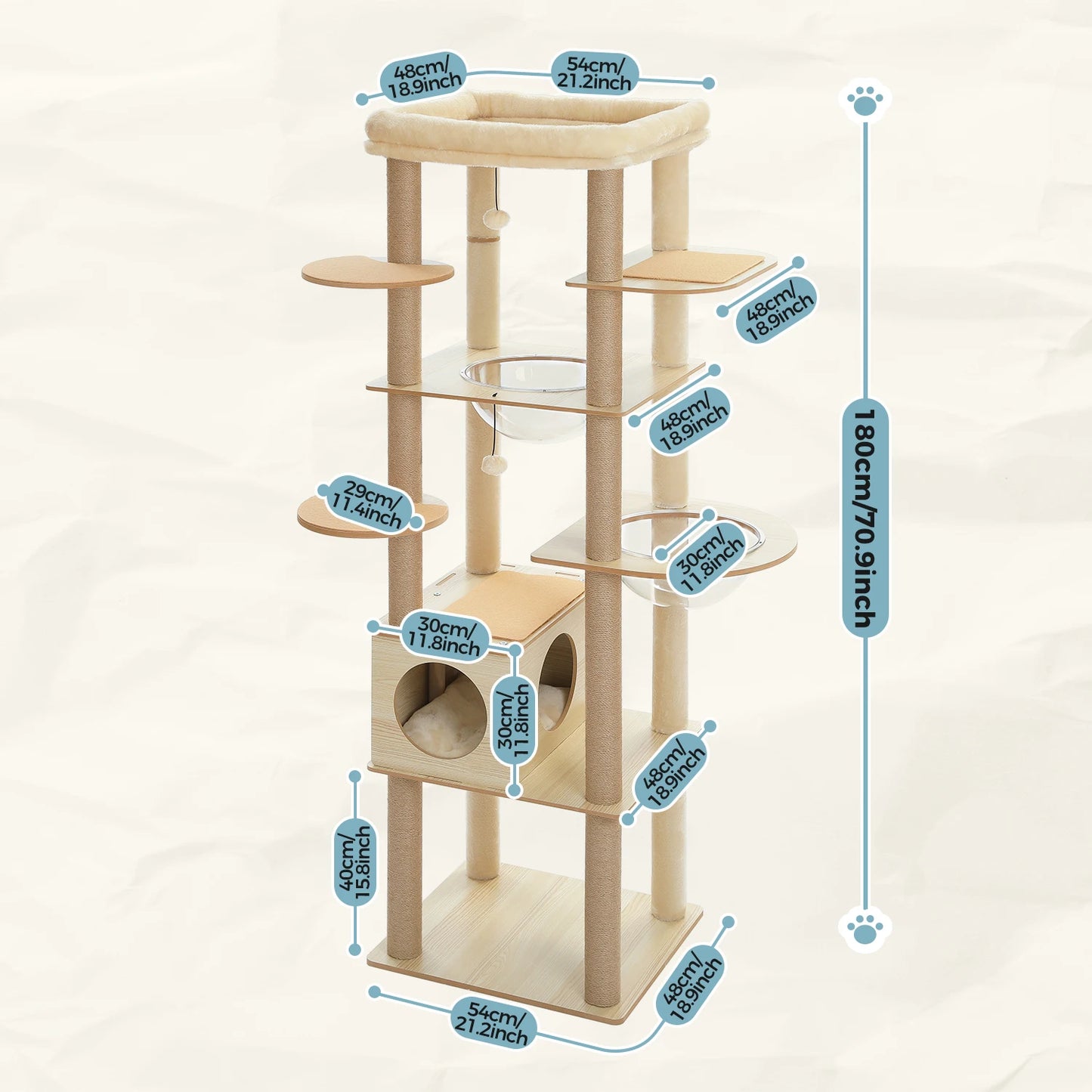 PAWZ Road Multi Level Cat Tree Indoor Tower With Scratching