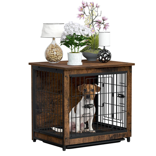 Bingopaw Dog Cage End Table Kennel Indoor Wood Furniture
