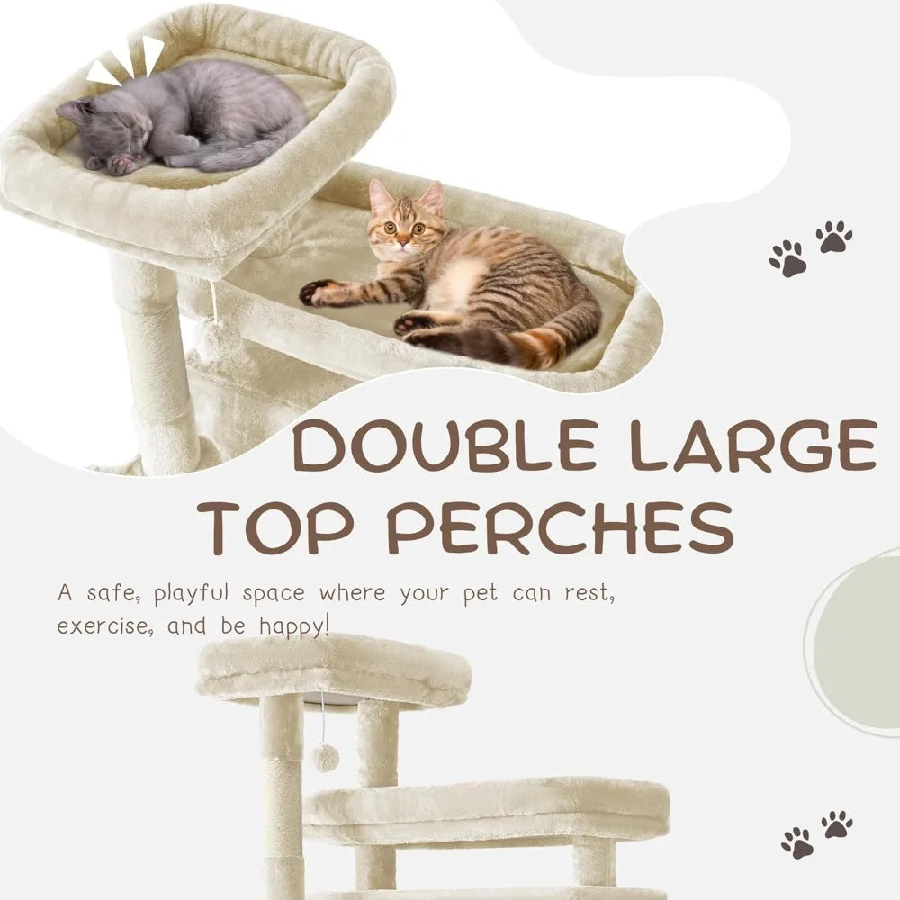 Breed Cat Tree Tower With Hammock And Scratching Posts