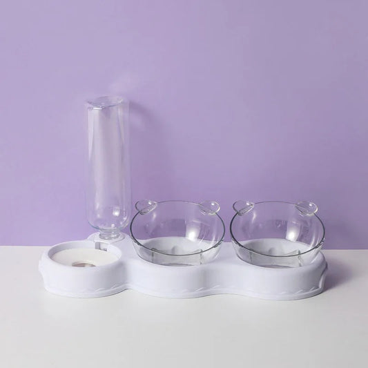 Automatic Pet Water And Food Double Bowl With Anti Slip