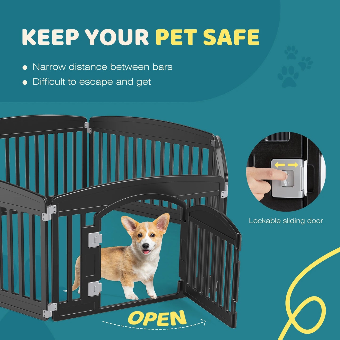JHK Plastic Dog Playpen Durable Indoor Outdoor Fence