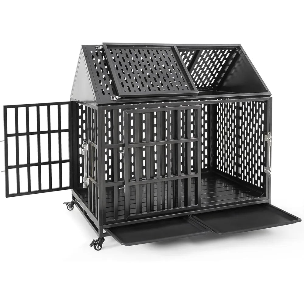 Hign-concerned Heavy Duty Dog Crate With Self Locking Latch