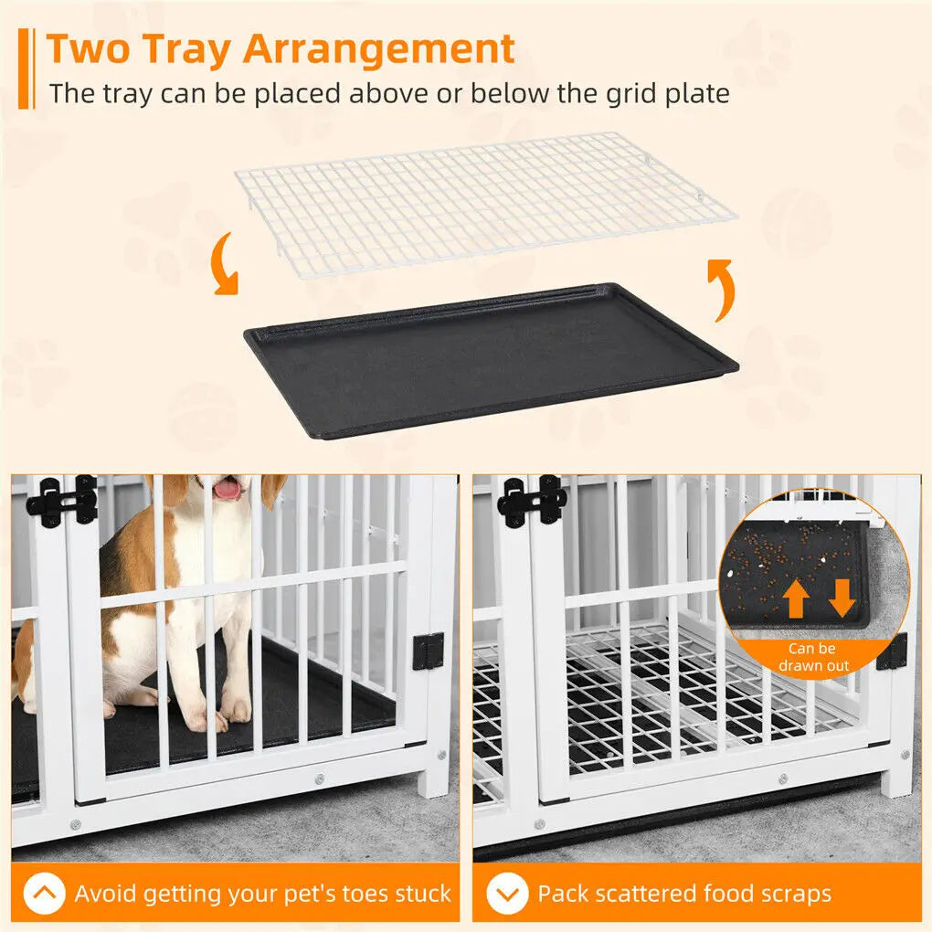 BINGOPAW Heavy Duty Dog Kennel End Table Crate With Doors