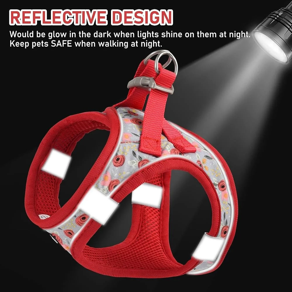 Fujian Adjustable Dog Harness Leash Set Reflective Vest
