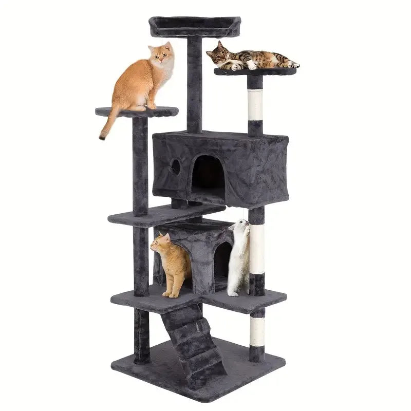 DOPINMINH Cat Tree Tower With Dangling Ball And Sisal Posts